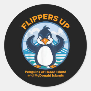 Sticker Rond Manifestation de Heard Island Penguin contre le vo