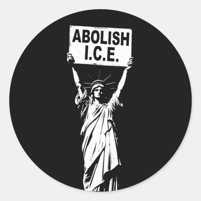 Sticker Rond Manifestation de la Statue de la Liberté – Abolir  (Devant)