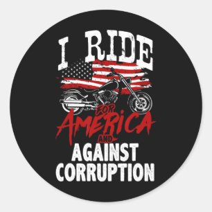 Sticker Rond Manifestation de motards anti-Trump résistant à la