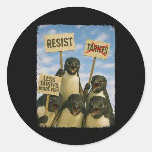 Sticker Rond Manifestation de Pingouin contre le militantisme d