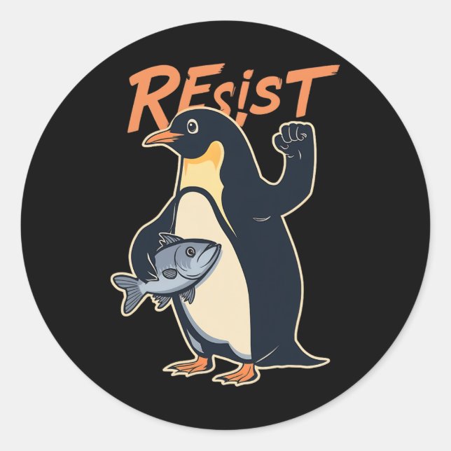 Sticker Rond Manifestation de protestation de l'activiste Pengu (Devant)