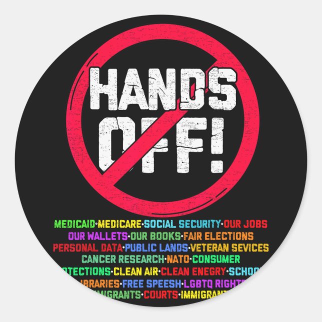 Sticker Rond Manifestation De Sécurité Sociale Et Medicare Pro (Devant)