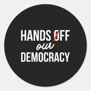 Sticker Rond Manifestation pour nos démocratie le 5 avril Anti 
