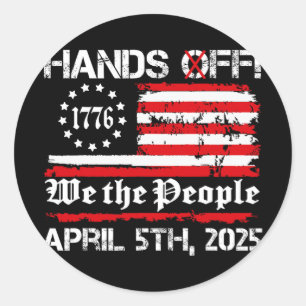 Sticker Rond Manifestation Samedi 5 Avril Drapeau Américain Hom