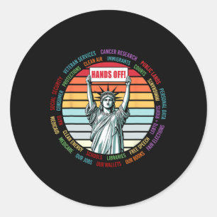 Sticker Rond Manifestation vintage contre Trump