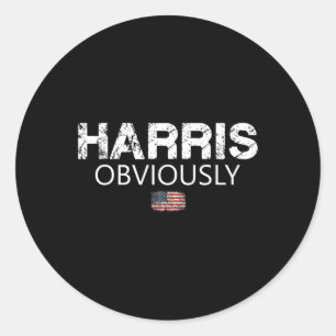 Sticker Rond Manifestement Drapeau Américain Kamala Harris Pour