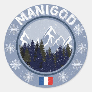Sticker Rond Manigod Station de Ski