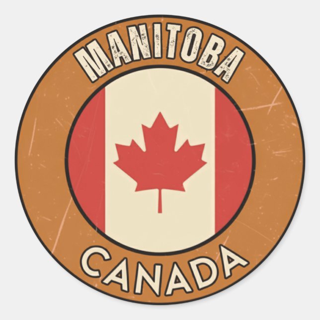 Sticker Rond Manitoba Canada (Devant)
