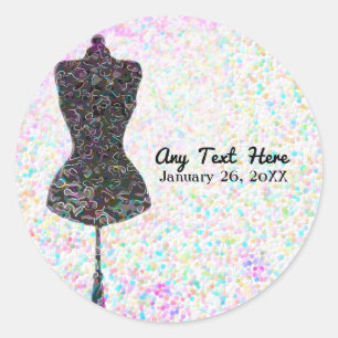 Sticker Rond Mannequin Confettis de Mode Faveur de Fête Personn