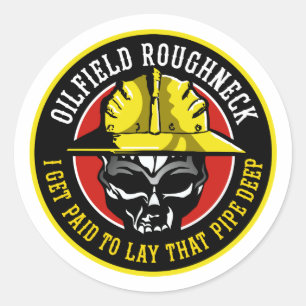STICKER ROND MANŒUVRE DE CHANTIER PÉTROLIER