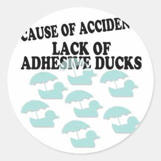 Sticker Rond Manque d'Humour de canards adhésifs