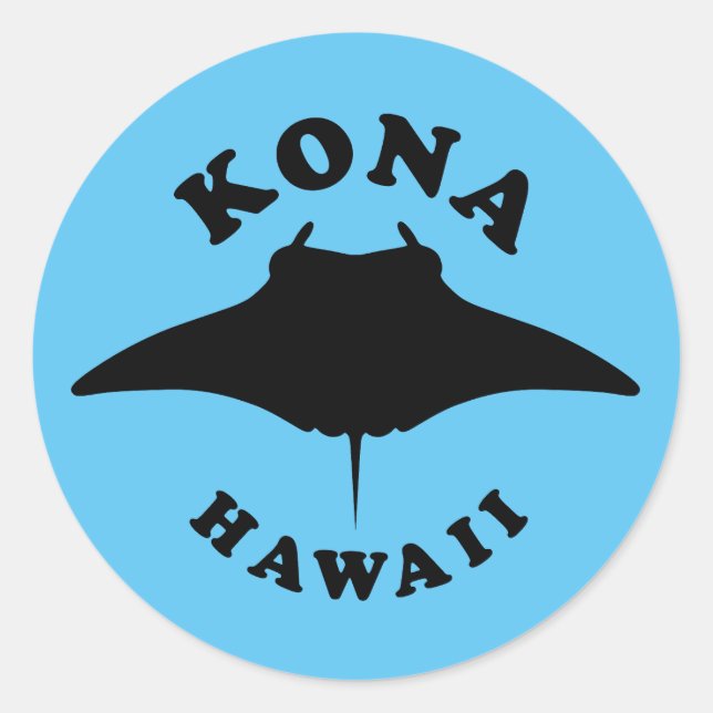Sticker Rond Manta Ray Plongée à Kona, Hawaii (Devant)