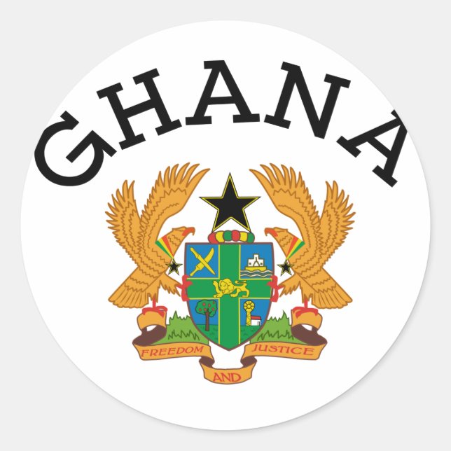 Sticker Rond Manteau d'armoiries du Ghana (Devant)