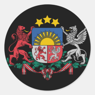 Sticker Rond Manteau d'armoiries letton