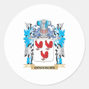 Sticker Rond Manteau de Cockburn des bras - crête de famille