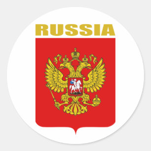Sticker Rond Manteau de Fédération de Russie des bras