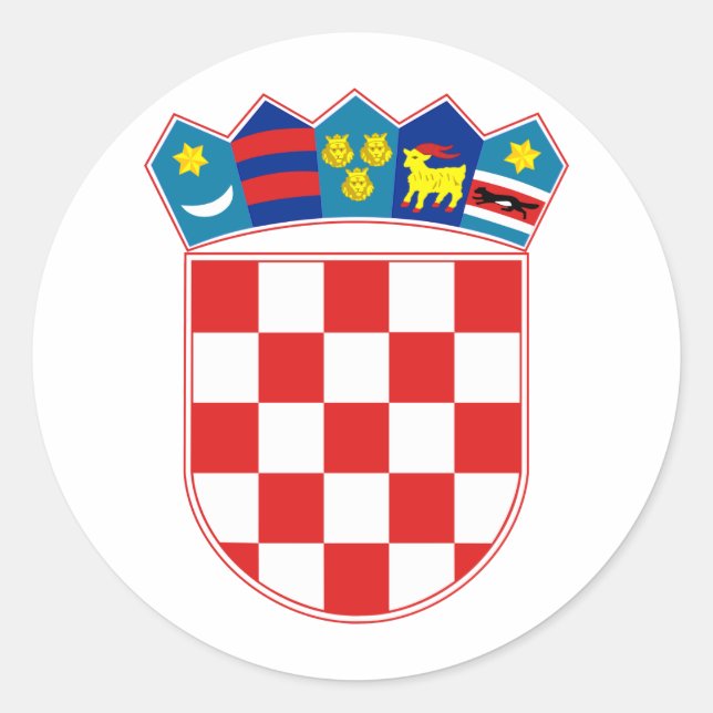Sticker Rond Manteau de la Croatie des bras heure Hrvatska (Devant)