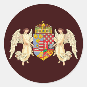 Sticker Rond Manteau de la Hongrie des bras