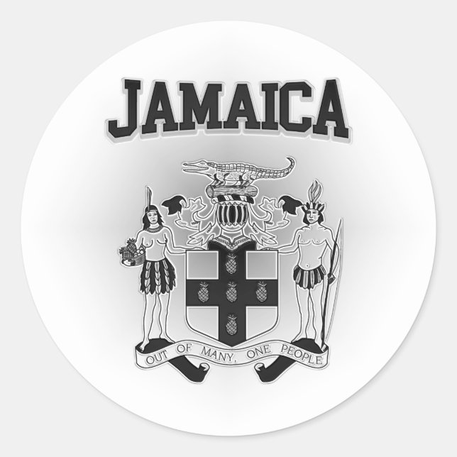 Sticker Rond Manteau de la Jamaïque des bras (Devant)