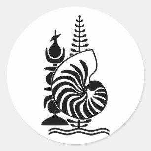 Sticker Rond Manteau de la Nouvelle-Calédonie des bras officiel