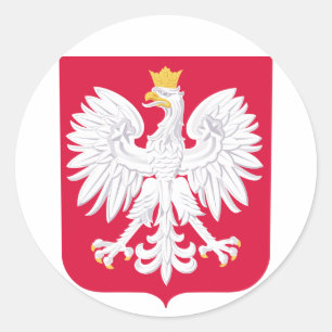 Sticker Rond Manteau de la Pologne des bras