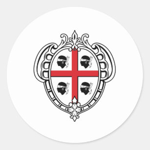 Sticker Rond Manteau de la Sardaigne (Italie) des bras