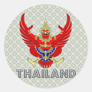 Sticker Rond Manteau de la Thaïlande des bras