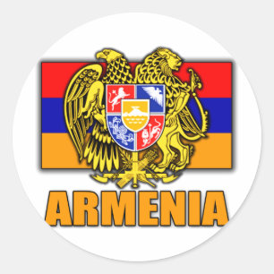 Sticker Rond Manteau de l'Arménie des bras