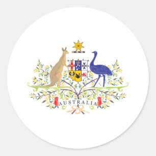 Sticker Rond Manteau de l'Australie des bras