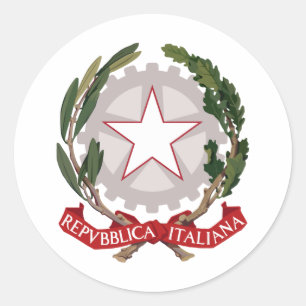 Sticker Rond Manteau de l'Italie des bras