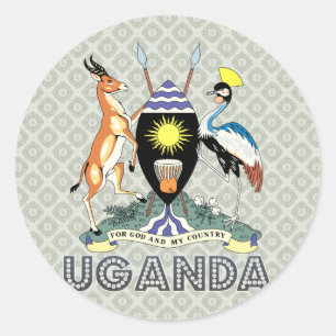 Sticker Rond Manteau de l'Ouganda des bras