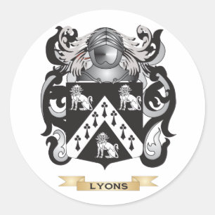 Sticker Rond Manteau de Lyon des bras (crête de famille)