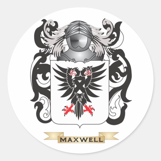 Sticker Rond Manteau de Maxwell des bras (crête de famille) (Devant)