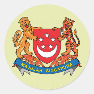 Sticker Rond Manteau de Singapour de détail de bras