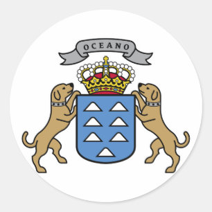 Sticker Rond Manteau de symbole officiel Espagne des Îles