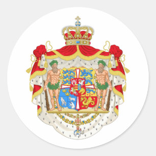 Sticker Rond Manteau des bras royal danois vintage du Danemark