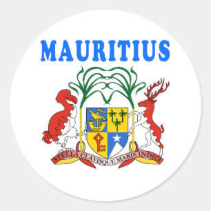 Sticker Rond Manteau des Îles Maurice des conceptions de bras