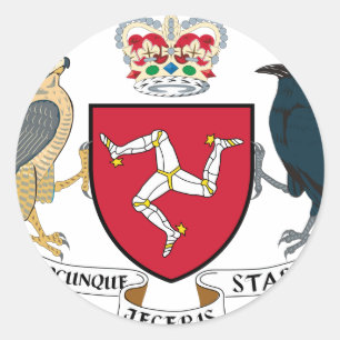 Sticker Rond Manteau d'île de Man des bras - emblème mannois