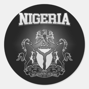 Sticker Rond Manteau du Nigéria des bras