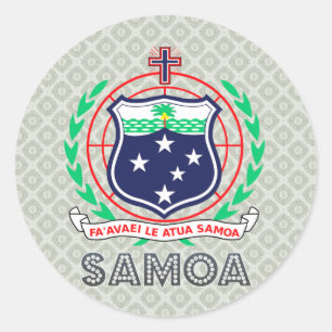 Sticker Rond Manteau du Samoa des bras