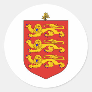 Sticker Rond Manteau officiel de Guernesey de symbole