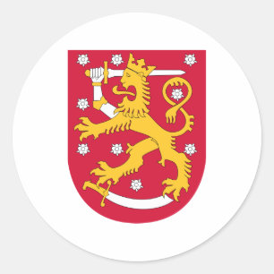 Sticker Rond Manteau officiel de la Finlande de symbole