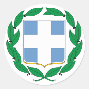 Sticker Rond Manteau officiel de la Grèce de symbole