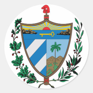 Sticker Rond Manteau officiel du Cuba de symbole d'héraldique