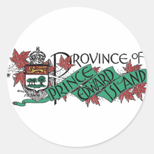 Sticker Rond Manteau vintage d'île Prince Edouard du dessin de