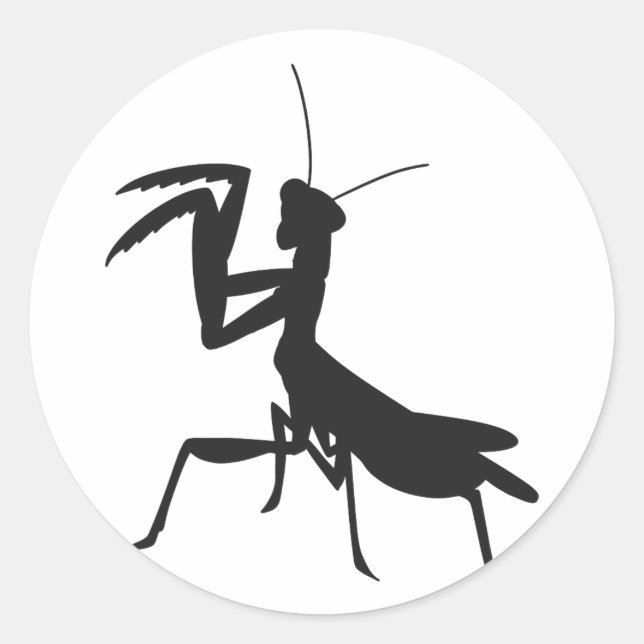 Sticker Rond Mantis in silhouette - choose background color (Devant)