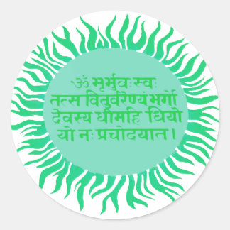 Sticker Rond Mantra de Gayatri