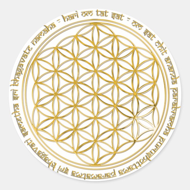 Sticker Rond Mantra Moola / Blume Des Lebens (Devant)