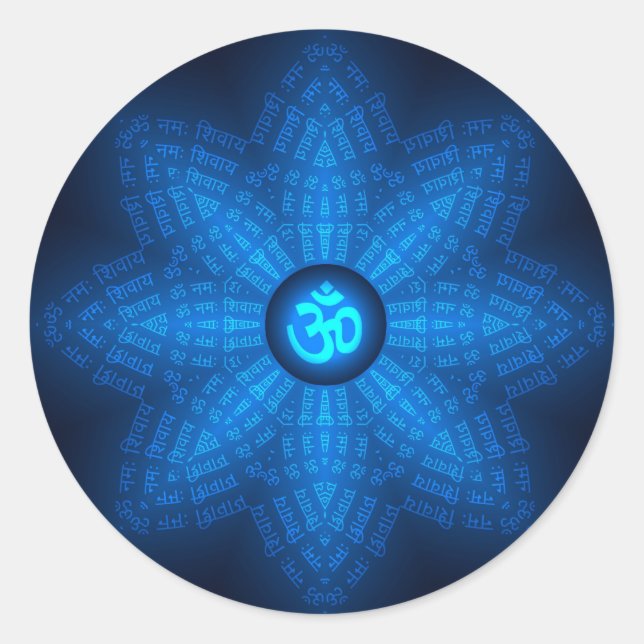 Sticker Rond Mantra Spirituel Om (Devant)