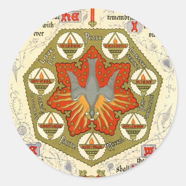 Sticker Rond Manuscrit lumineux pour Whitsuntide (Devant)